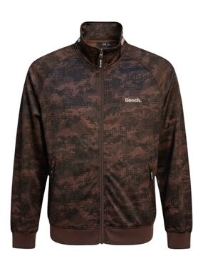 Bench Brown & Black Men’s Zip Up Logo Neck Jacket Size XXL